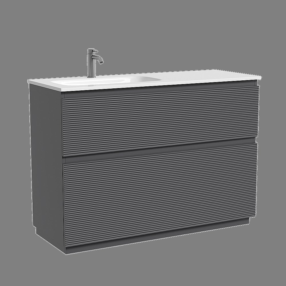 Тумба с раковиной Sancos Folk Floor FL120FLGS/FL120FRGS Grey soft для ванной в интернет-магазине Sanbest