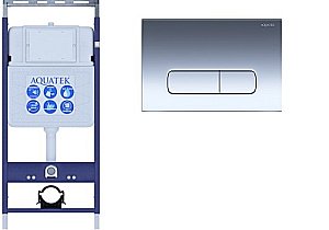 Инсталляция для унитаза Aquatek Easy Fix INS-0000010 с кнопкой KDI-0000016 Хром купить в интернет-магазине сантехники Sanbest