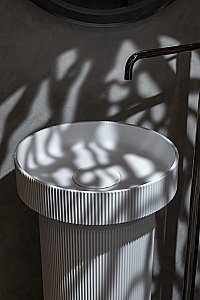 Раковина Boheme Corian 40 801-R-MW+801-Base-Rib белая матовая/белый матовый купить в интернет-магазине Sanbest