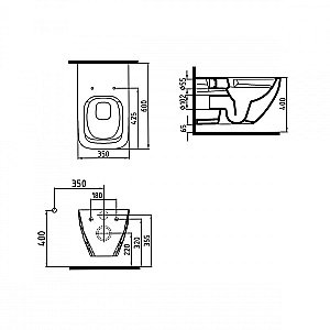 Унитаз подвесной Bien Kristal KRKA060N1VP0W3000 белый, с крышкой микролифт, безободковый купить в интернет-магазине Sanbest