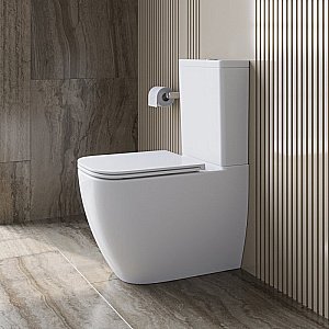 Унитаз напольный BelBagno LUCE-TOR BB2197CP-TOR/SC белый, с крышкой микролифт, с бачком, безободковый, слив-торнадо купить в интернет-магазине Sanbest