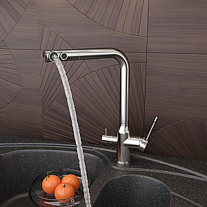 Смеситель для кухни Elghansa 56A5026-Steel нержавеющая сталь матовая купить в интернет-магазине сантехники Sanbest