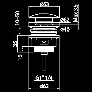 Донный клапан Elghansa WBT-227-White белый купить в интернет-магазине сантехники Sanbest