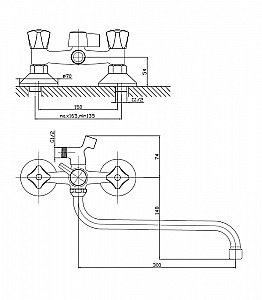 Смеситель для ванны Agger Retro-S A1822200 купить в интернет-магазине сантехники Sanbest