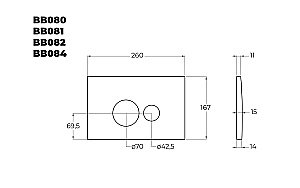 Кнопка для инсталляции BelBagno BB082BL белая купить в интернет-магазине сантехники Sanbest