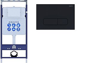 Инсталляция для унитаза Aquatek Easy Fix INS-0000010 с кнопкой KDI-0000017 черная матовая купить в интернет-магазине сантехники Sanbest
