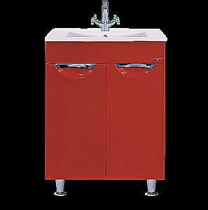 Тумба с раковиной напольная Misty Кристи 60 красная пленка для ванной в интернет-магазине Sanbest