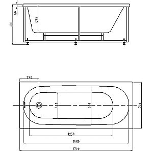 Ванна Aquatek Оберон 170х70 OBR170-0000027 белая купить в интернет-магазине Sanbest