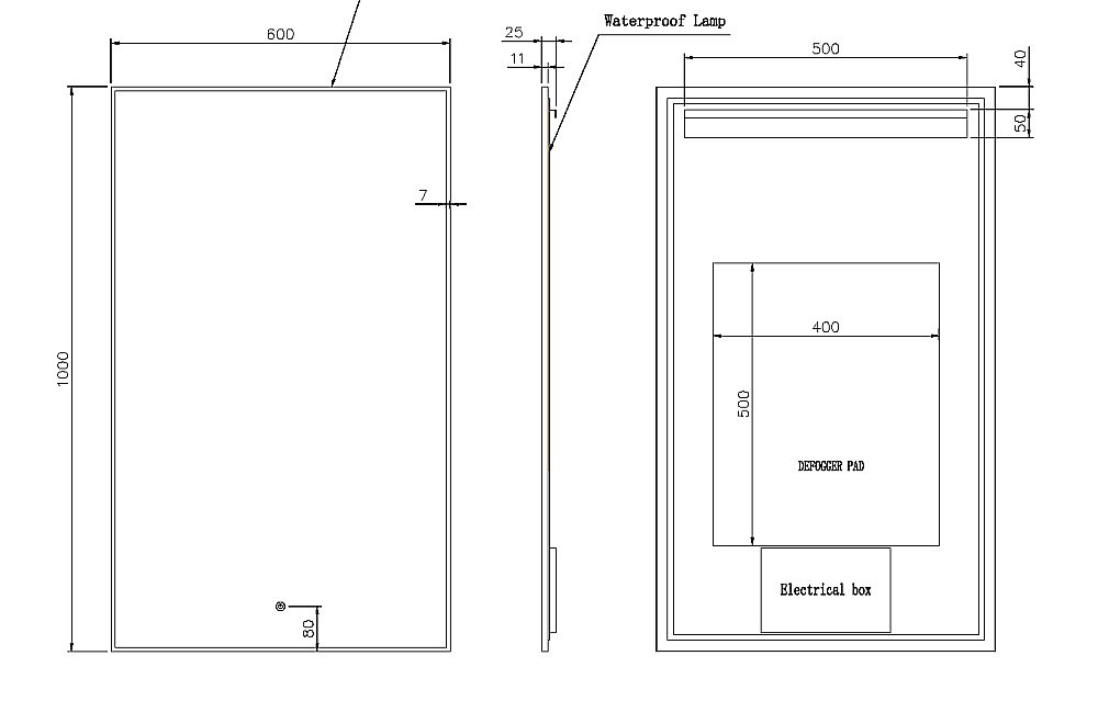 Зеркало Boheme 60 569-B черное в ванную от интернет-магазине сантехники Sanbest