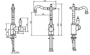 Смеситель для раковины Boheme Medici Ripresa 302 купить в интернет-магазине сантехники Sanbest