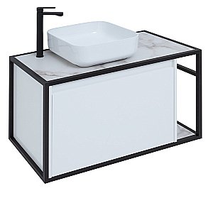 Тумба с раковиной Aquanet Nova Lite Loft 90 L/R белый для ванной в интернет-магазине Sanbest