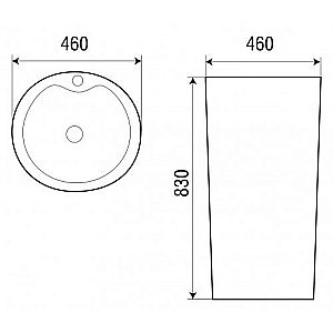 Раковина напольная WeltWasser WW LEERBACH 4646 GL-WT 46 белая купить в интернет-магазине Sanbest