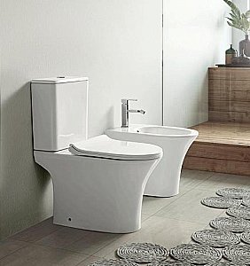 Унитаз напольный Ceruttispa BERNINA CT7193 безободковый с бачком и с крышкой микролифт, белый купить в интернет-магазине Sanbest