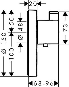 Термостат для душа Hansgrohe ShowerSelect S Highflow 15742000 купить в интернет-магазине сантехники Sanbest