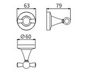 Крючок CeramaLux Luxury 57501 черный матовый/золото купить в интернет-магазине сантехники Sanbest