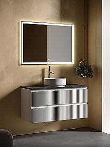 Тумба с раковиной Sancos SNOB R 100 со столешницей, белая матовый для ванной в интернет-магазине Sanbest