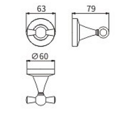 Крючок CeramaLux Luxury 57501 черный матовый/золото купить в интернет-магазине сантехники Sanbest