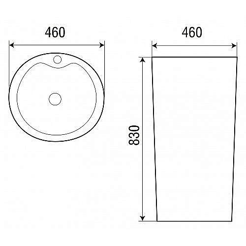Раковина напольная WeltWasser WW LEERBACH 4646 GL-WT 46 белая купить в интернет-магазине Sanbest