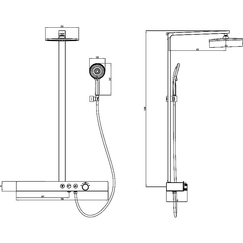 Душевая система Azario DEEPSEA AZ-679008DB9PA черная матовая купить в интернет-магазине сантехники Sanbest