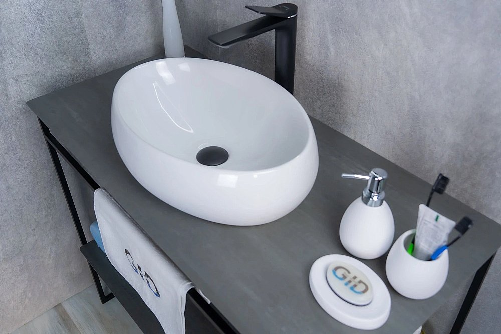 Раковина накладная Gid Lago 48 N9030b 51115 белая купить в интернет-магазине Sanbest