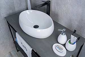 Раковина накладная Gid Lago 48 N9030b 51115 белая купить в интернет-магазине Sanbest