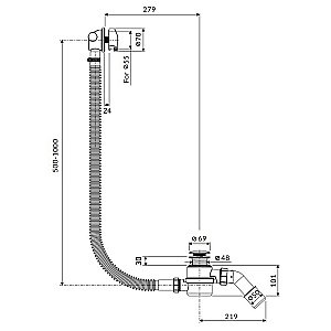 Слив-перелив с наполнением EXCELLENT Hover ARIN.3410GL золото купить в интернет-магазине сантехники Sanbest