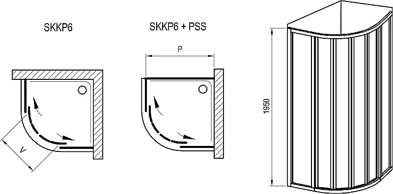 Душевой уголок Ravak SUPERNOVA SKKP6 90x90 черный/Grape купить в интернет-магазине Sanbest