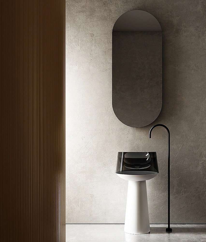 Раковина напольная ABBER Kristall AT2706White-Onyx белая/черная купить в интернет-магазине Sanbest