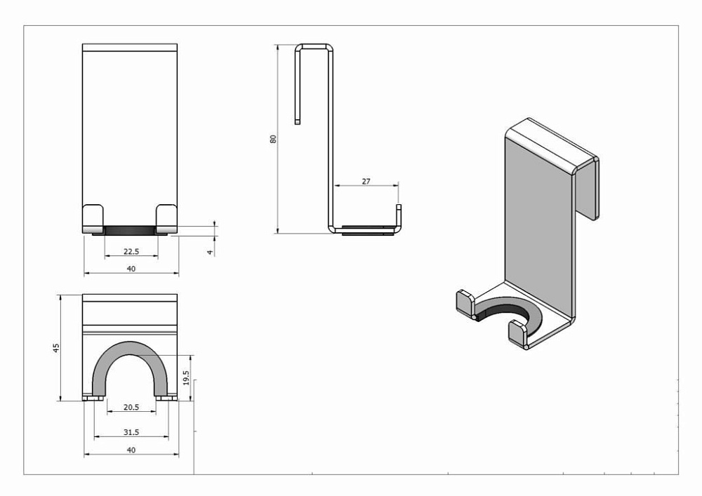 Крючок Black&White SN-6283 купить в интернет-магазине сантехники Sanbest