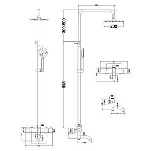 Душевая колонна Melana Stello 610307-T купить в интернет-магазине сантехники Sanbest