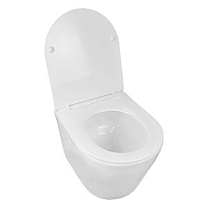 Унитаз подвесной Loranto KROSA 4551+87266 с инсталляцией, безободковый, смыв торнадо, с сиденьем микролифт, белый купить в интернет-магазине Sanbest