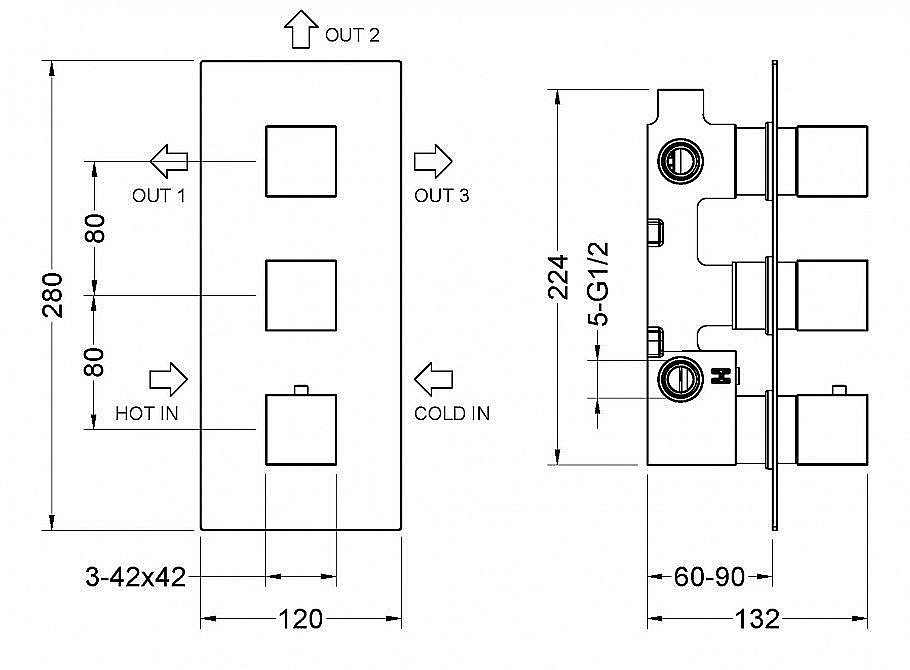 Душевая система Timo Tetra-thermo SX-0199/00SM хром купить в интернет-магазине сантехники Sanbest