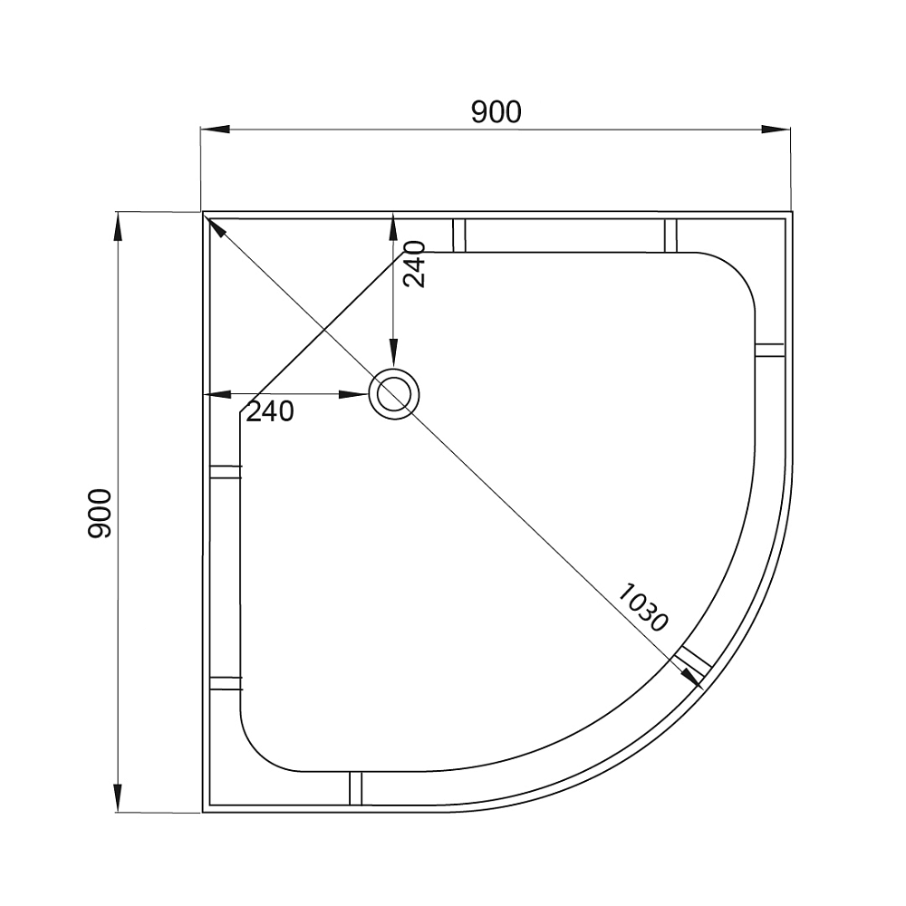 Душевая кабина Deto L 609 N 98684 90x90 купить в интернет-магазине Sanbest