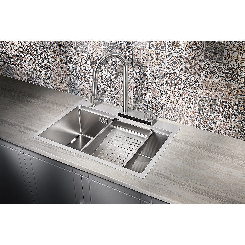 Мойка кухонная Milacio Denia 68 Steel MC.77410 нержавеющая сталь купить в интернет-магазине сантехники Sanbest