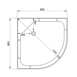 Душевая кабина Deto L 609 N 98684 90x90 купить в интернет-магазине Sanbest