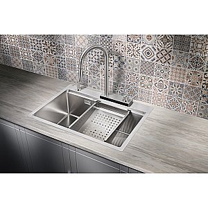 Мойка кухонная Milacio Denia 68 Steel MC.77410 нержавеющая сталь купить в интернет-магазине сантехники Sanbest