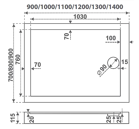 Душевой поддон Good Door Олимпик 100x80 Белый купить в интернет-магазине Sanbest