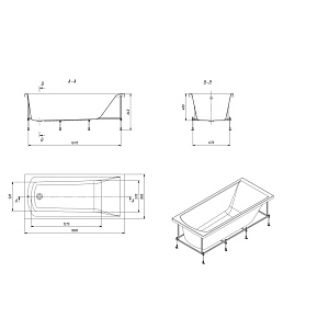 Ванна Santek Фиджи 1WH501706 180x80 купить в интернет-магазине Sanbest