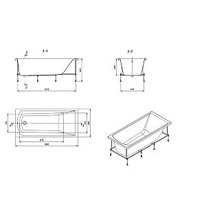 Ванна акриловая Santek Фиджи 180x80 1.WH50.1.706 белая купить в интернет-магазине Sanbest