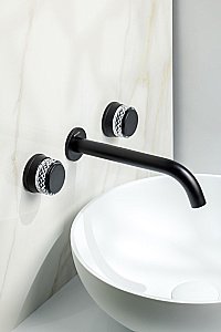 Смеситель для раковины Boheme AURA 152-2-B-A черный купить в интернет-магазине сантехники Sanbest