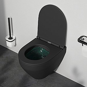 Унитаз подвесной AM.PM Spirit V2.0 C701700MBSC черный матовый, безободковый купить в интернет-магазине Sanbest