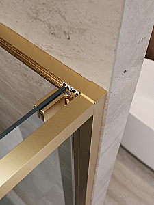 Душевая дверь Cezares LUX 120 B-FS-11-120-C-BORO стекло прозрачное/профиль брашированное золото купить в интернет-магазине Sanbest