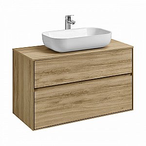 Тумба со столешницей Акватон Либерти 100 дуб эльвезия для ванной в интернет-магазине Sanbest