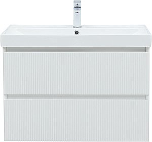 Тумба с раковиной Aquanet Альтера 337156 80 белый матовый для ванной в интернет-магазине Sanbest