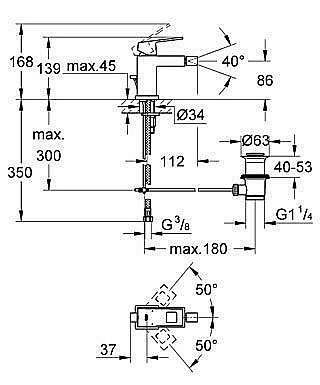 Смеситель для биде Grohe DN 15 Eurocube 23138 000 купить в интернет-магазине сантехники Sanbest