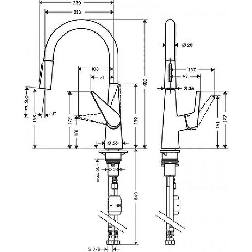 Смеситель для кухни Hansgrohe Talis M51 200 72813800 купить в интернет-магазине сантехники Sanbest