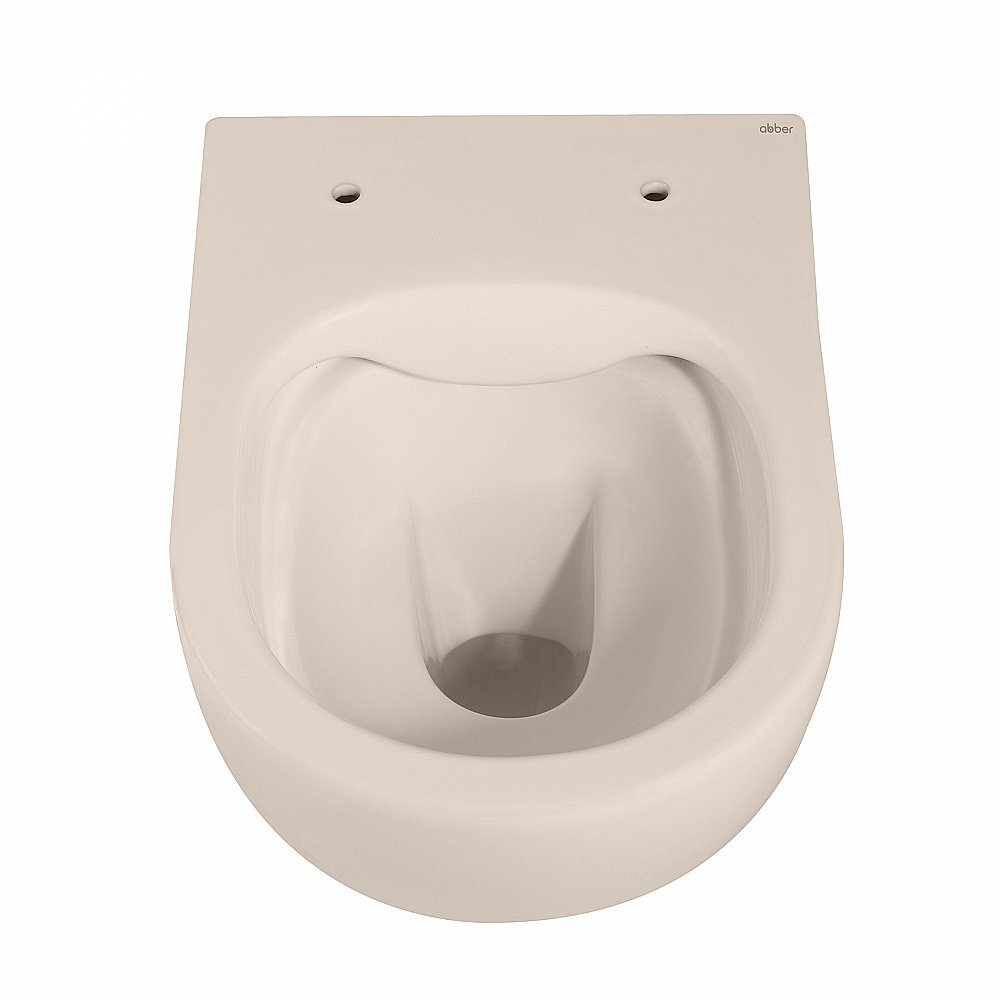 Унитаз подвесной ABBER Bequem AC1101MBE с крышкой микролифт, безободковый, бежевый матовый купить в интернет-магазине Sanbest