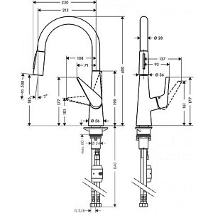 Смеситель для кухни Hansgrohe Talis M51 200 72813800 купить в интернет-магазине сантехники Sanbest