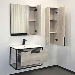 Тумба с раковиной Comforty Бонн 00-00008475 75 графит/дуб дымчатый для ванной в интернет-магазине Sanbest