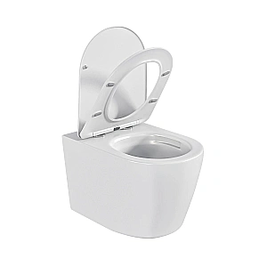 Унитаз подвесной Hansmann keramik ROUND TORNADO УНИ0010 безободковый, с крышкой микролифт, слив торнадо купить в интернет-магазине Sanbest